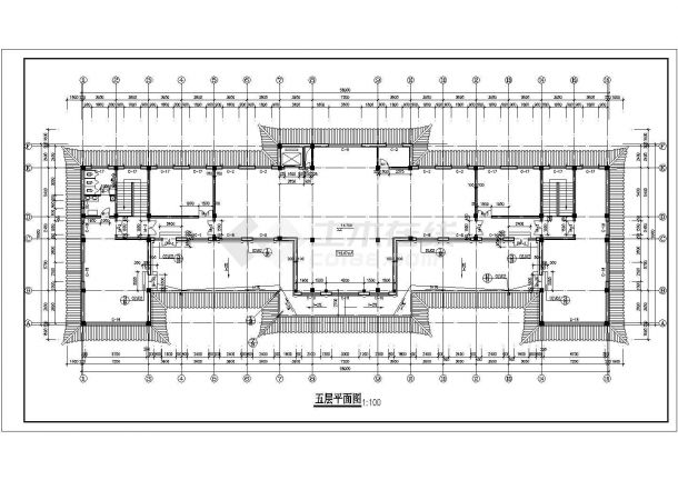 办公楼设计_某办公楼(CAD)建筑施工全套图 （仿古）-图一