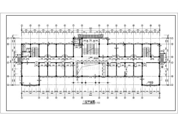 办公楼设计_某办公楼(CAD)建筑施工全套图 （仿古）-图二