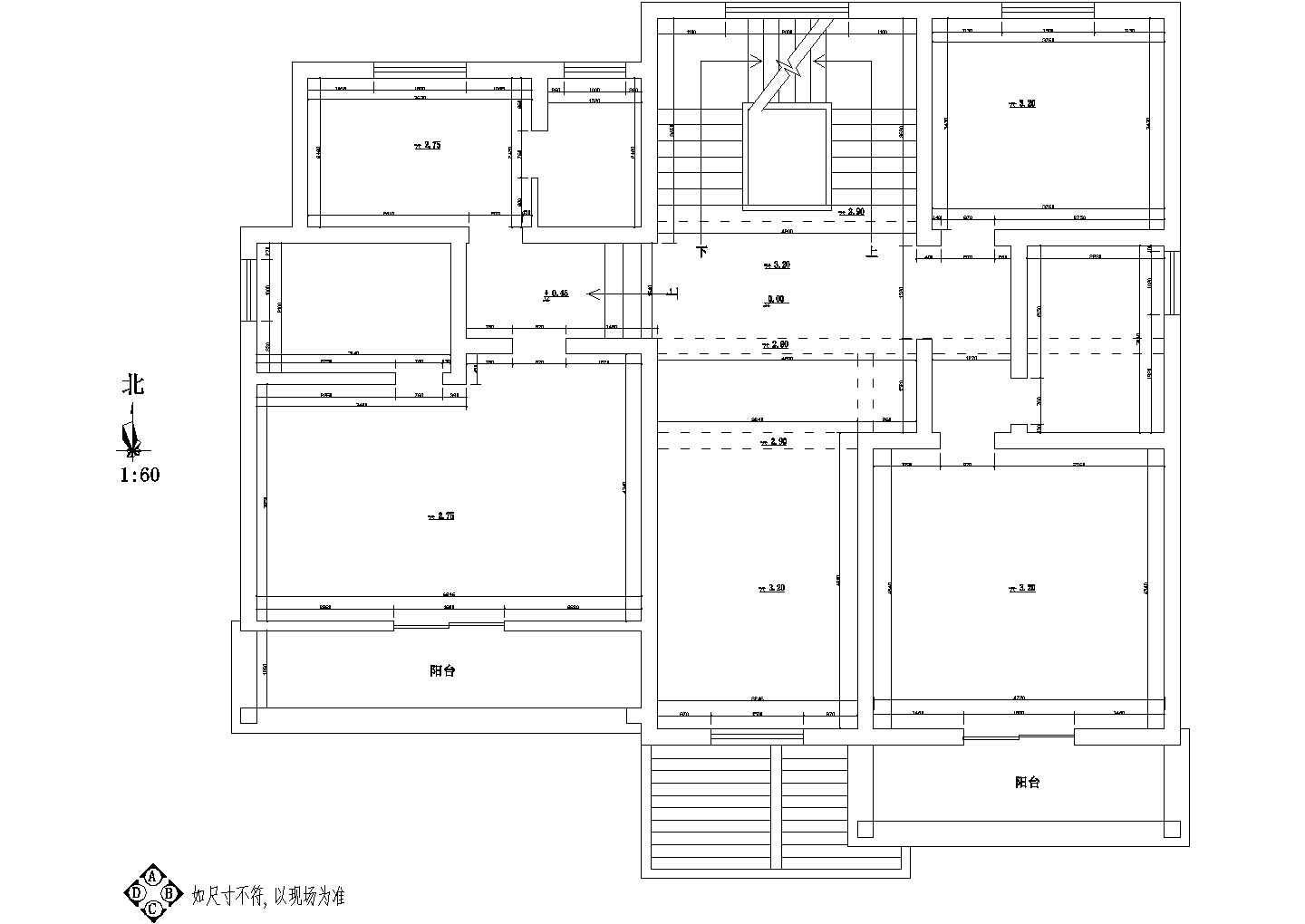 [上海]某雅致四层别墅室内装修CAD设计施工完整图