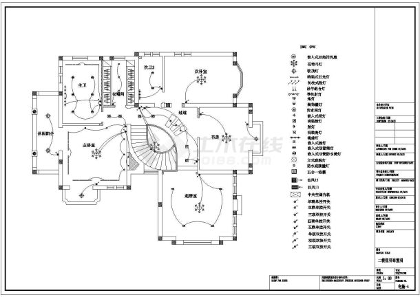 [上海]某独栋双层别墅室内装修CAD设计全套施工图-图二