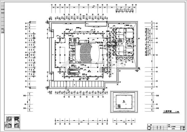 某大唐影院CAD全套室内装修施工设计构造图纸-图二