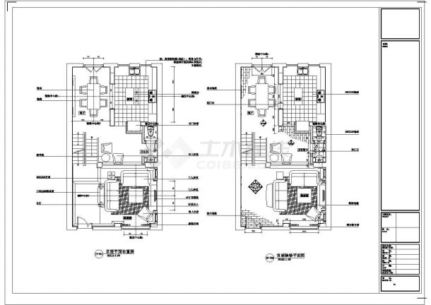 某古典风三层别墅室内装修CAD设计构造完整施工图-图二