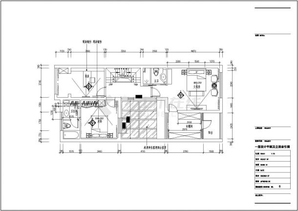 某混搭三层别墅装修CAD室内设计构造完整图-图二