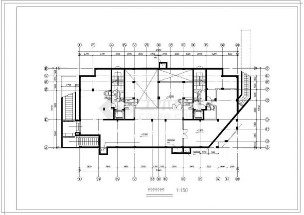 7900平米17层框架结构高层住宅楼建筑设计CAD图纸（含总平面图）-图一