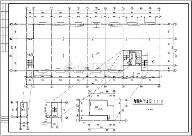 十二层学生宿舍楼建筑cad平面装修设计施工图-图二
