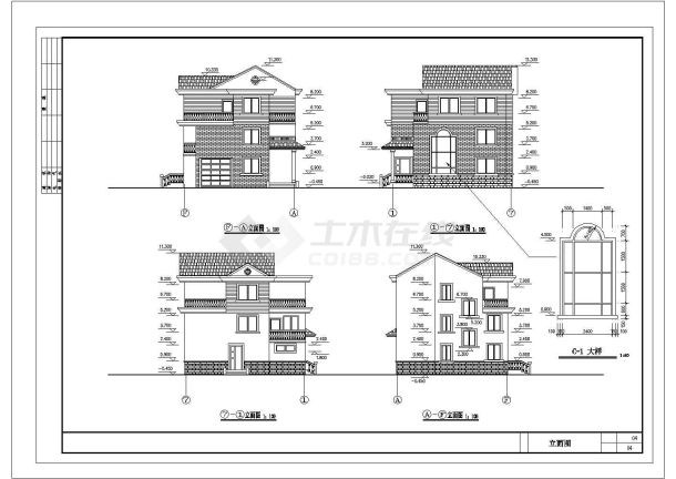 简单实用新型农村住宅建筑设计施工cad图纸，共十一张-图一