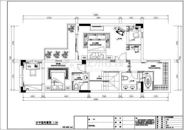 某双层连排别墅室内装修CAD设计构造完整详细图-图二