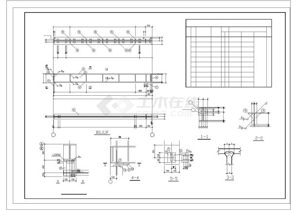 38x21m 单层钢制品厂钢结构车间cad结施全图-图二