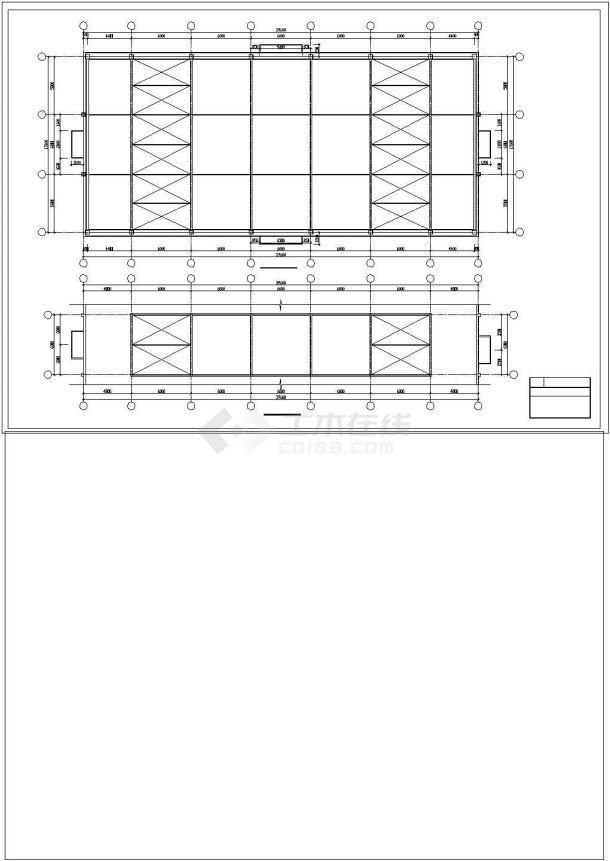 厂房设计_39.6x17.6m单层钢结构厂房cad结施图-图一