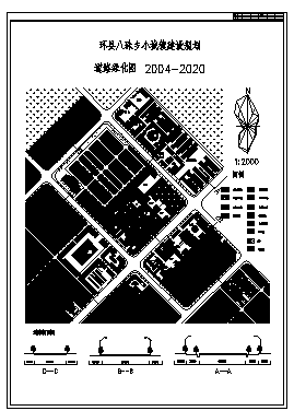 某县城某小城镇建设规划设计cad图，共四张_图1