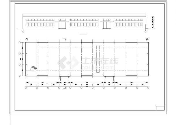 厂房设计_66x18m 18m跨钢结构厂房结构cad施工图纸-图一