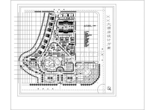 某度假村酒店设计方案CAD总平面图非常标准cad图纸设计-图一