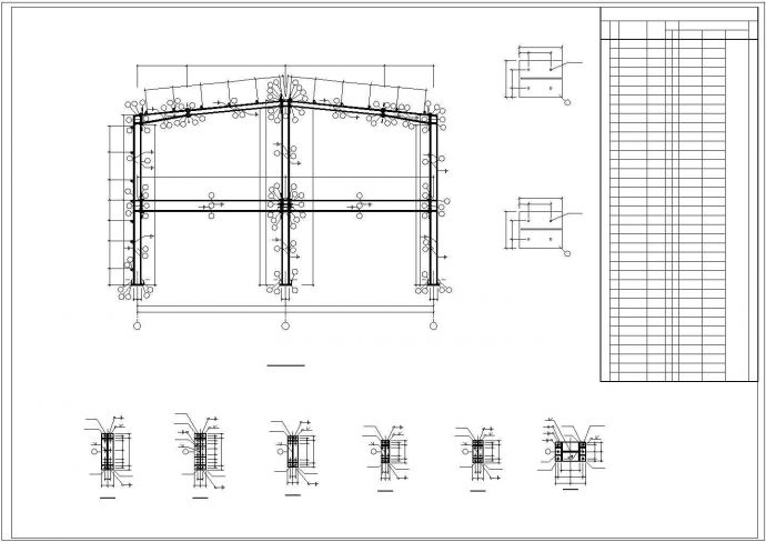 厂房设计_84x16m 16米跨门式刚架结构厂房cad结施图_图1
