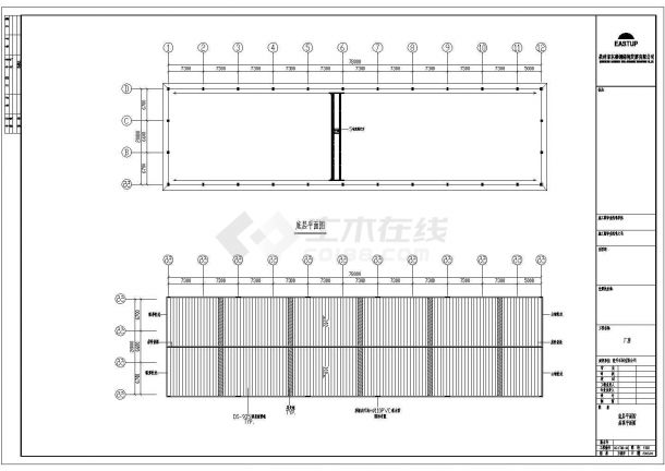 某石材公司跨距为20米轻型门式钢屋架结构厂房设计cad全套结构施工图（含设计说明）-图二
