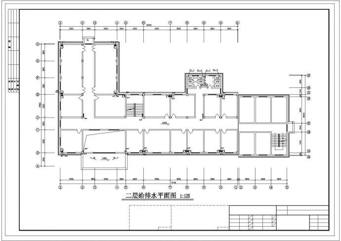 某地区4层L型医院门诊楼给排水设计图_图1