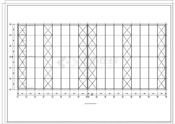 厂房设计_102.5x45m 单层钢屋面RC柱单层厂房cad结构图-图二
