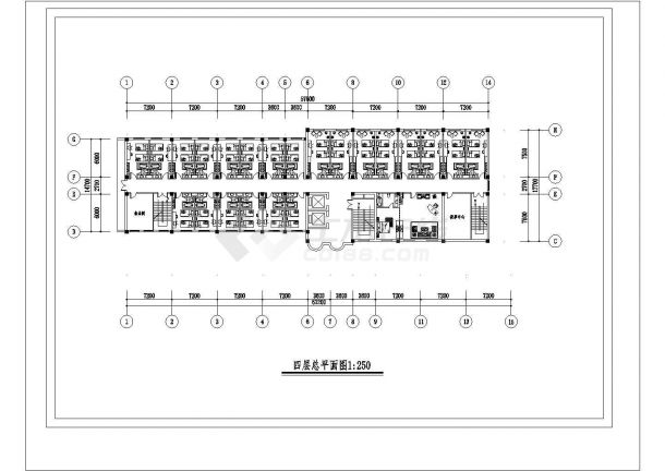 某酒店平面布局CAD方案-无立面造型非常标准cad图纸设计-图一