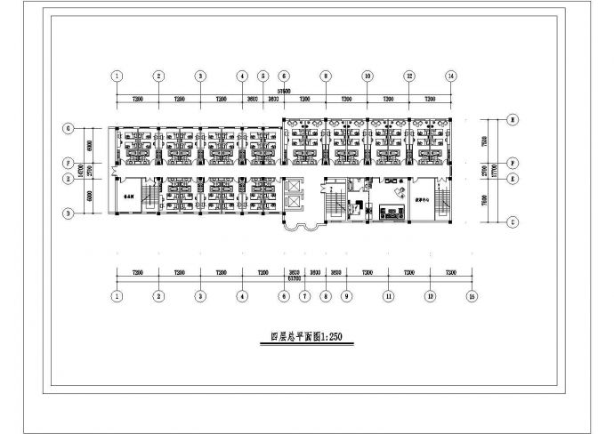 某酒店平面布局CAD方案-无立面造型非常标准cad图纸设计_图1