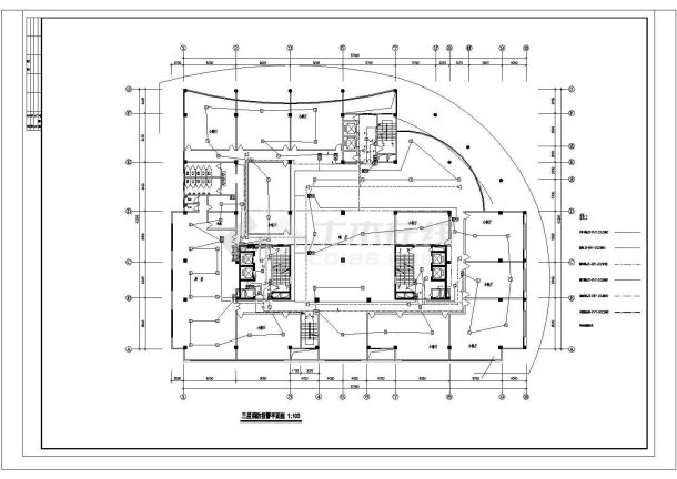 农民公寓消防设计施工平面图-图二