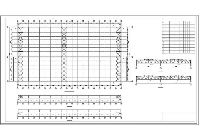 114x60m 钢结构仓库上部结构cad施工图纸_图1