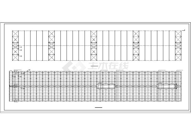 厂房设计_168x30m 30m跨厂房轻钢cad结构施工图-图一