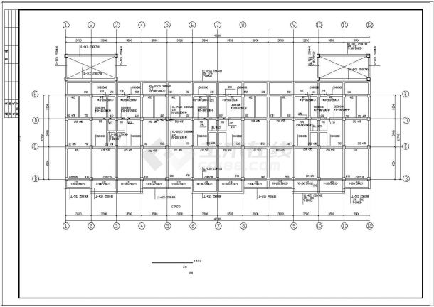 住宅楼为底部框架结构cad设计施工图纸-图二
