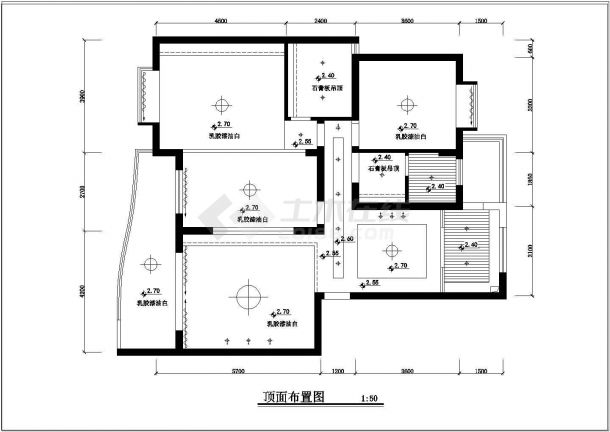 大三居室室内家装cad设计方案施工图-图二