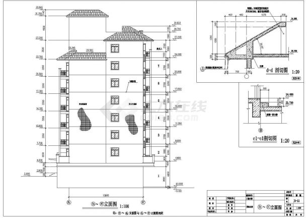 某市底商五层住宅工程设计cad图纸（含建筑设计说明）-图二