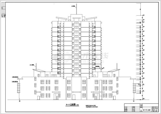 装修设计上海市嘉定区某高层商务公寓楼全套CAD施工图-图一