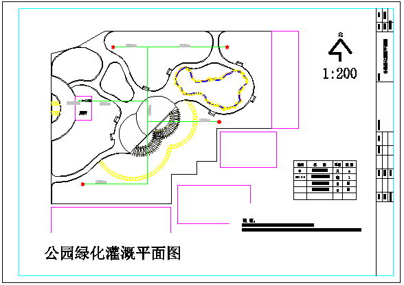 某公园灌溉设计全套CAD完整大样详细施工图水施_图1