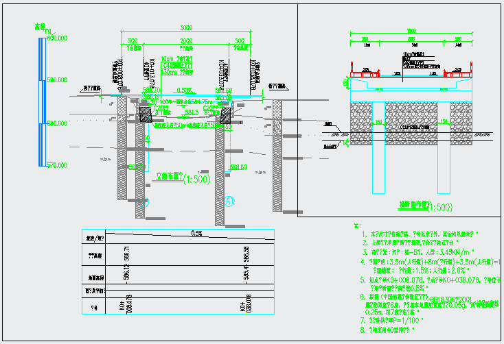 某黔江区桃子坝桥梁建设工程图纸桥型CAD设计布置图