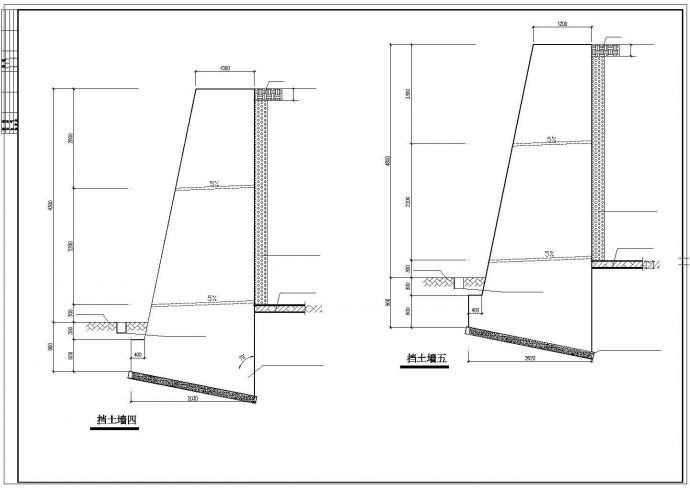 某高边坡支护挡土墙结构及桩锚支护设计详图，含设计说明，标注明细_图1