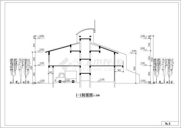 南京城镇二层农民公寓建筑施工cad图，共六张-图二