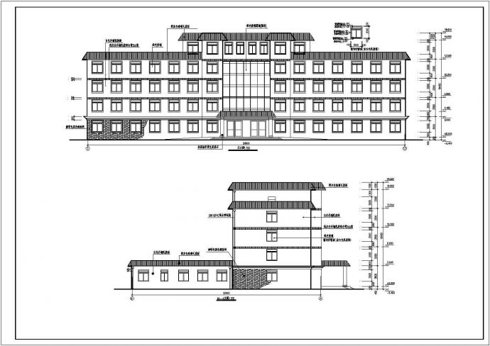 4层L型3437.4平米砖混门诊楼建筑施工图_图1