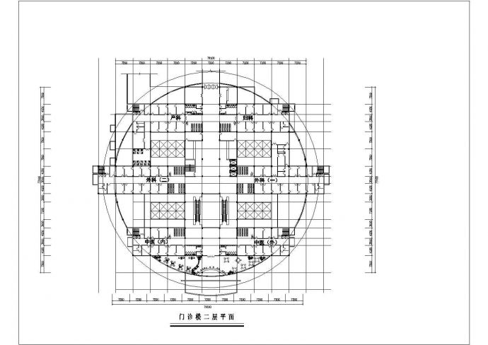 某市四层框架结构医院门诊楼设计cad全套建筑方案图（含总平面）_图1