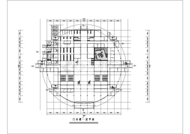 某市四层框架结构医院门诊楼设计cad全套建筑方案图（含总平面）-图二
