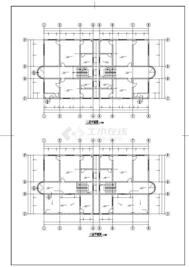 广东三层别墅设计全套施工建筑cad图，共八张-图一