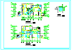 大户型二层带阁楼联排别墅施工cad设计图纸_图1