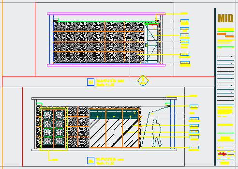 某工程公司办公楼施工图CAD完整设计大样立面图_图1