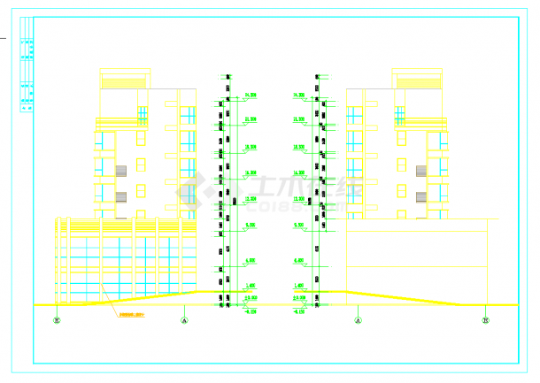 某地商住综合住宅建筑施工图CAD图纸-图二