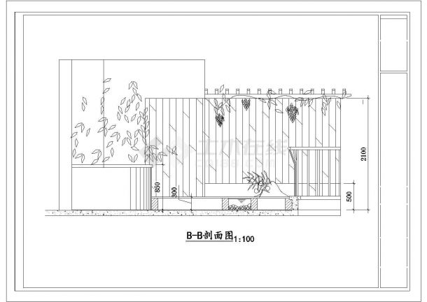 图一本工程为阳台花园景观精美设计图纸,包含小溪剖面图,花园平面图等