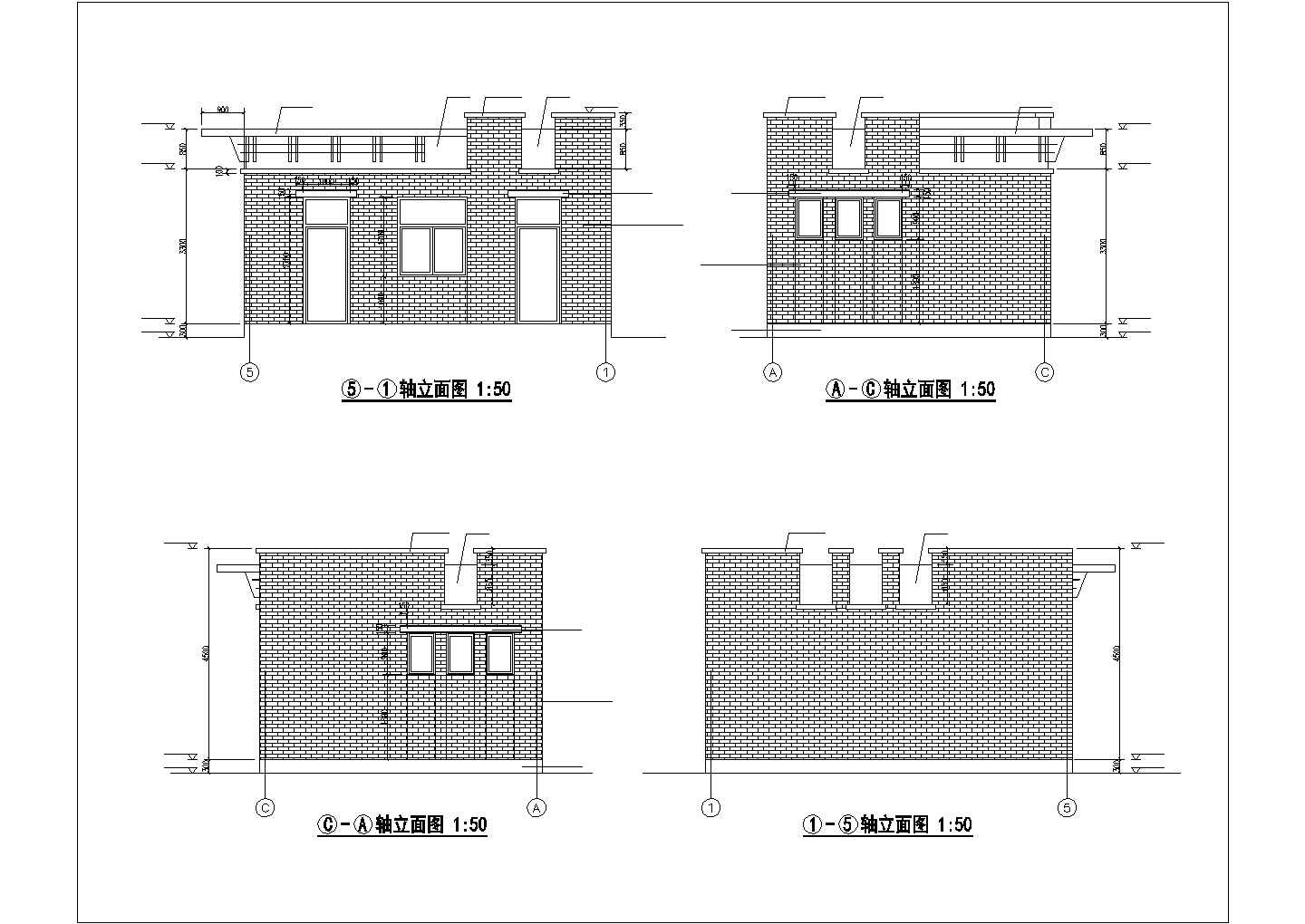 某地区公园公厕及管理室砖混结构方案设计施工CAD图纸