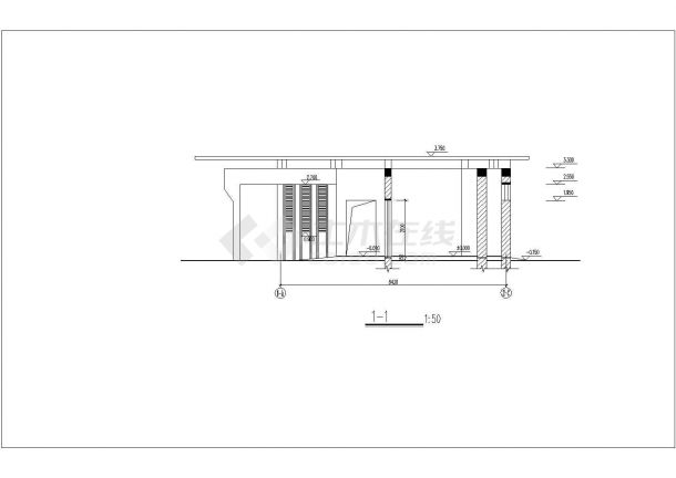 某地区仿古砖木景观公厕建筑方案设计施工CAD图纸-图一