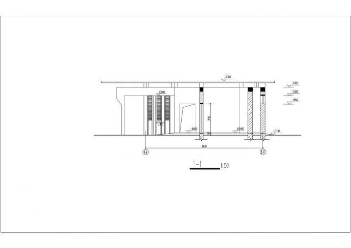 某地区仿古砖木景观公厕建筑方案设计施工CAD图纸_图1