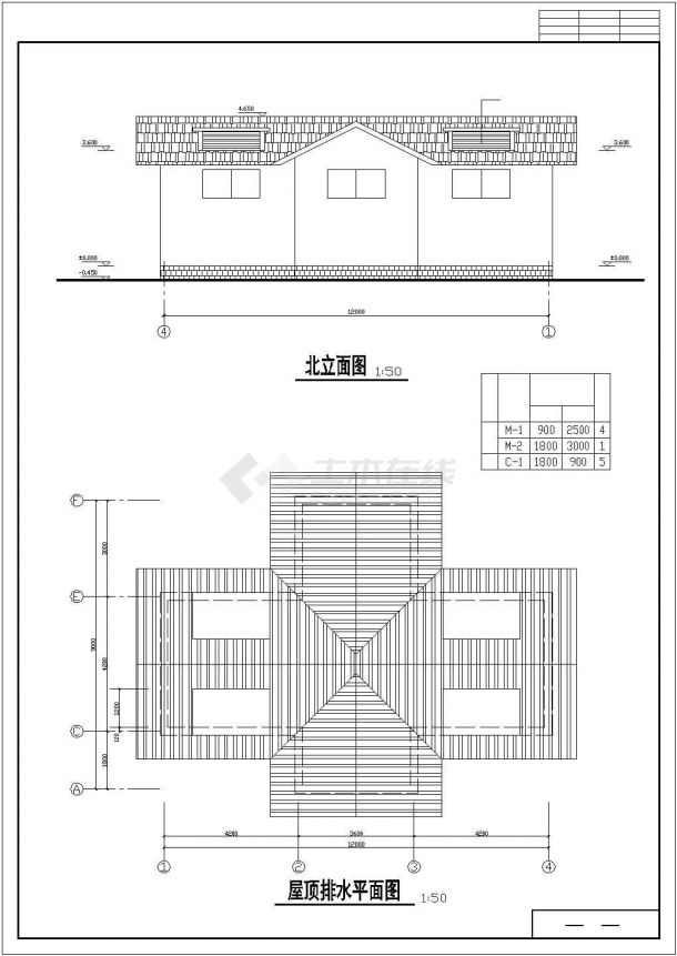 某地区单层服务区公厕建筑方案设计施工CAD图纸-图二