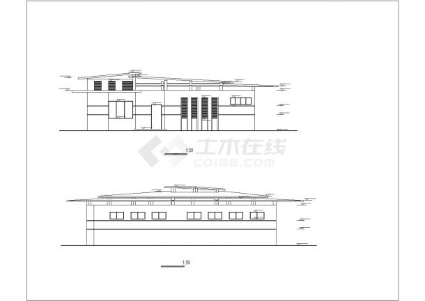 某地区砖混结构欧式公厕建筑方案设计施工CAD图纸-图二