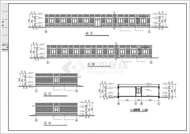 某地区砖混公司职工宿舍楼建筑方案设计施工CAD图纸-图二