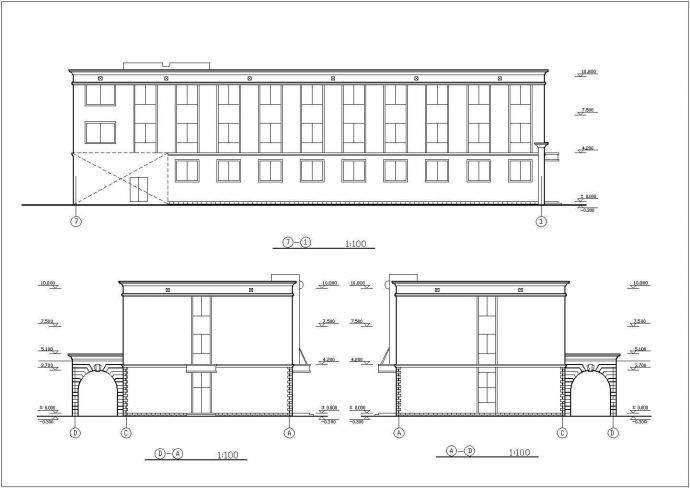 某地区学生宿舍楼方案设计施工CAD图纸_图1