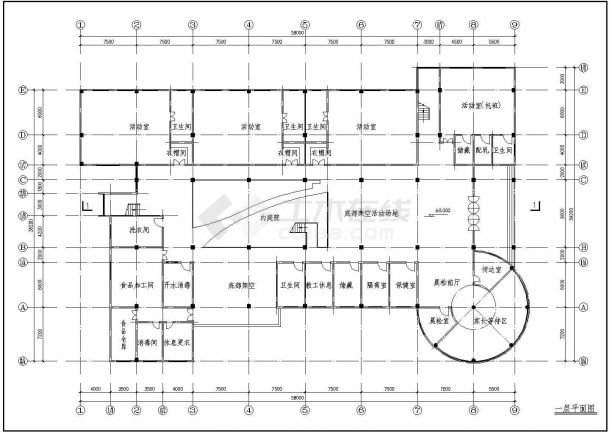 某公立幼儿园CAD建筑构造设计详细施工图-图一