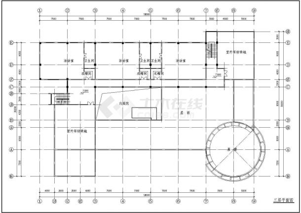 某公立幼儿园CAD建筑构造设计详细施工图-图二